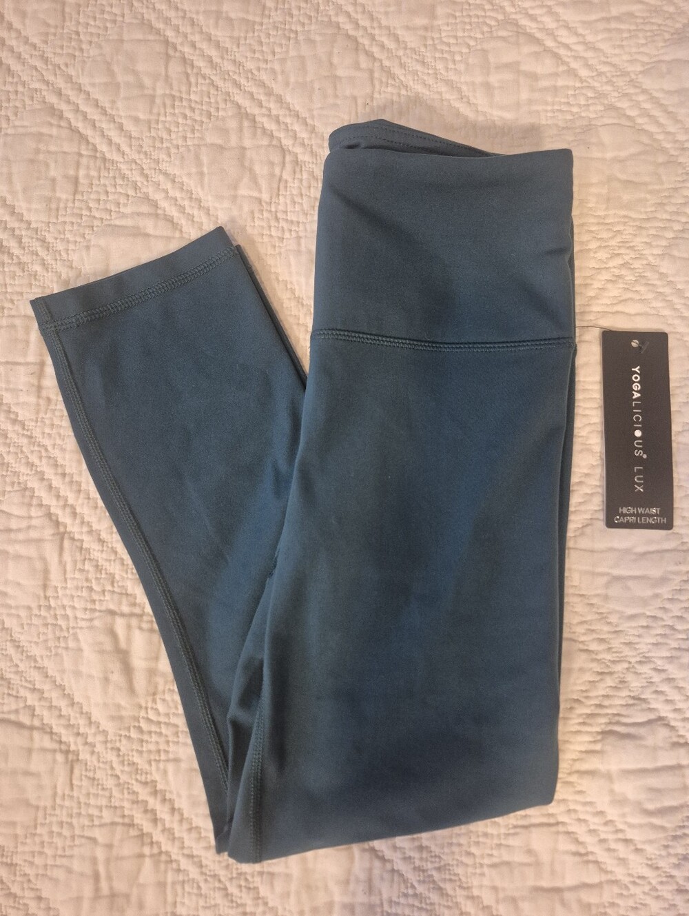 Yogalicious Lux Deep Jade High Waist Capri Leggings Y2K S NWT
